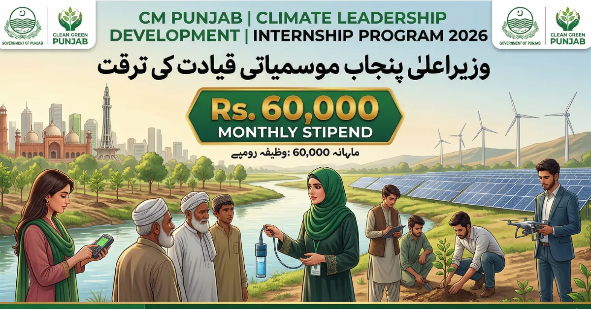 Climate Leadership Development Internship Program 2026 – Punjab Govt Offers Rs. 60,000 Stipend