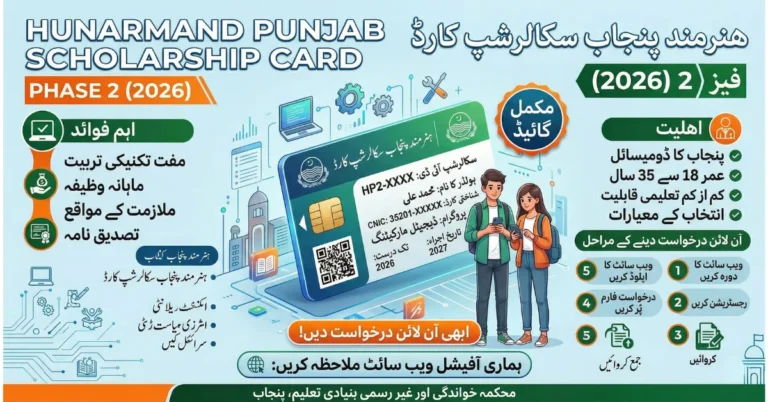 Hunarmand Punjab Scholarship Card Phase 2 (2026) Complete Guide to Apply Online